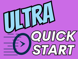 Ultra Quick Start text on the image with an arrow inside a circle with lines to emphasis speed