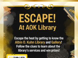 Image of the flyer advertising the library escape room event.