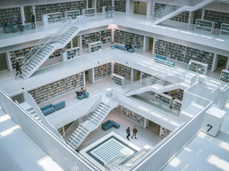 A picture of shelfs in Library