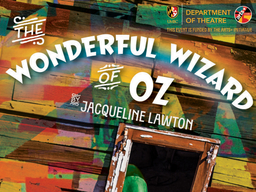 A colorful graphic design says The Wonderful Wizard of Oz by Jacqueline Layton.