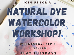 Event flyer with watercolor palette and color splotches