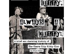 Black and white cover from a zine about the Charm City Kitty Club, a project students worked on with the LGBTQ+ Oral History Project.