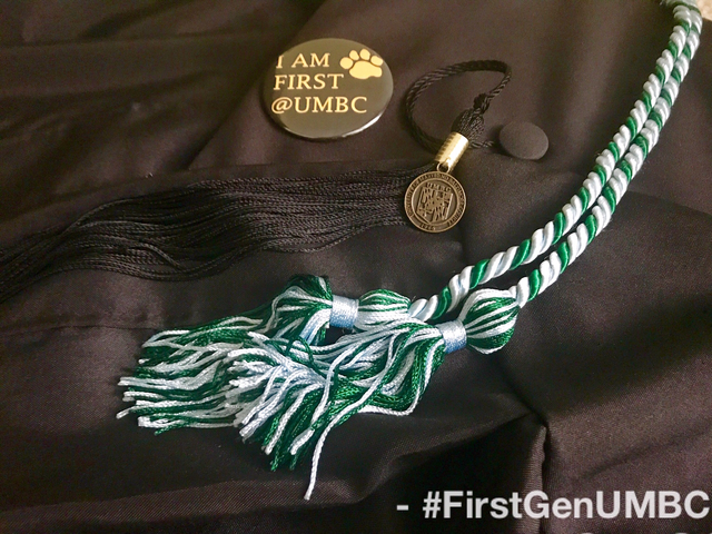 First Gen Graduates Honored With Green And Blue Cord · Firstgenumbc