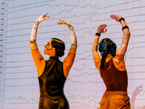 Two dancers, one fitted with motion sensors