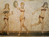 women exercising in bikinis.